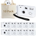 10 Pcs Disposable Cameras Bulk with Flash White Single-Use Film Cameras Set