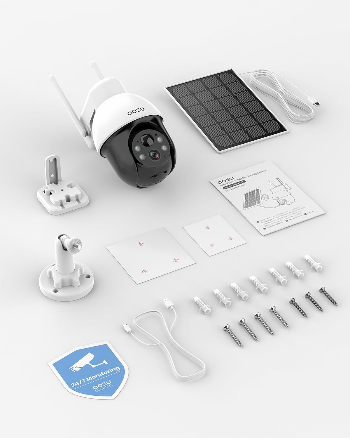 aosu 3K 5MP Solar Security Camera Wireless Outdoor PTZ 360Â° Smart Tracking
