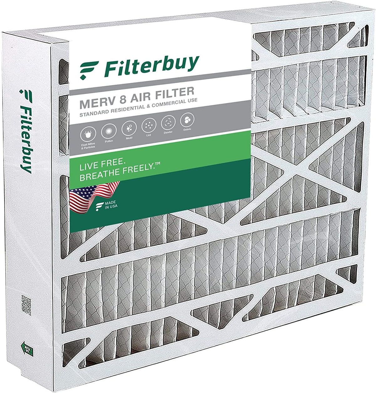 atmospheric Furnace MERV Pleated Filters HVAC Carrier FILXXCAR0024 24x25x5 Filterbuy 8 for AC (1-Pack)