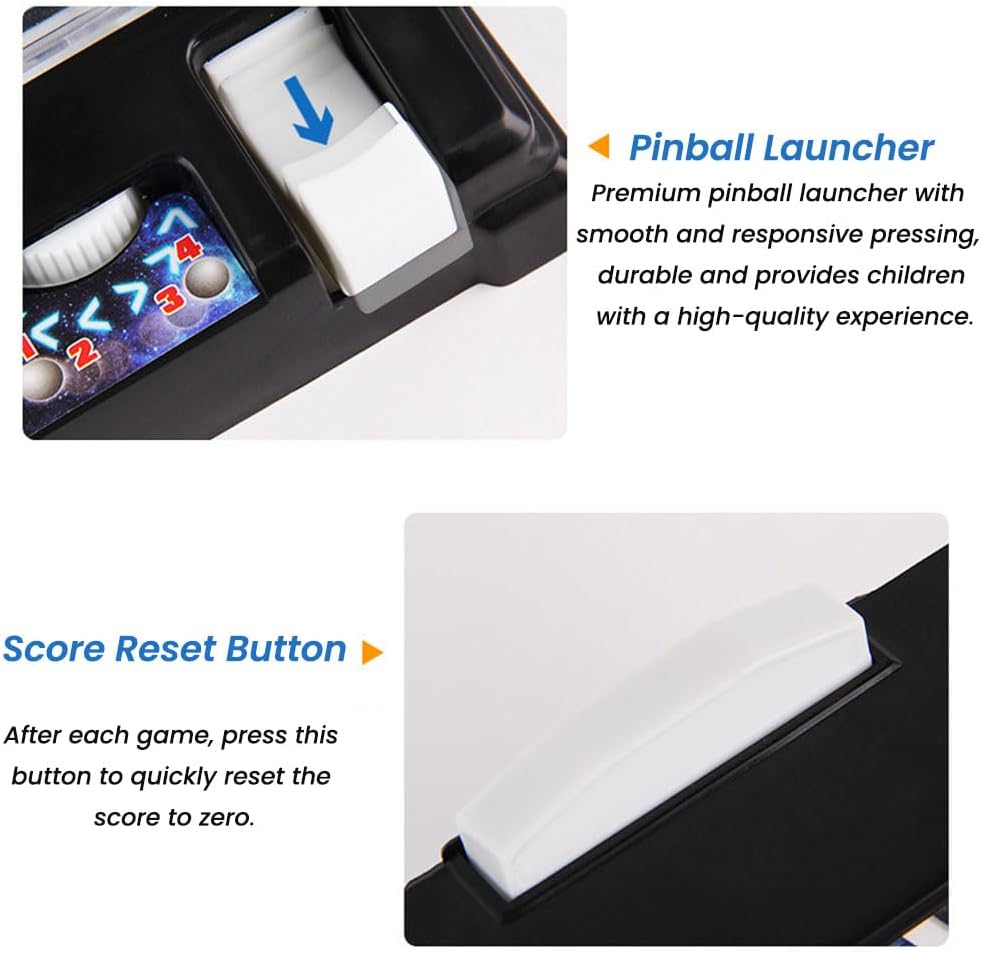 Mini Pinball Game Machine Desktop Ball Shooting Toy (Plug-in Version)
