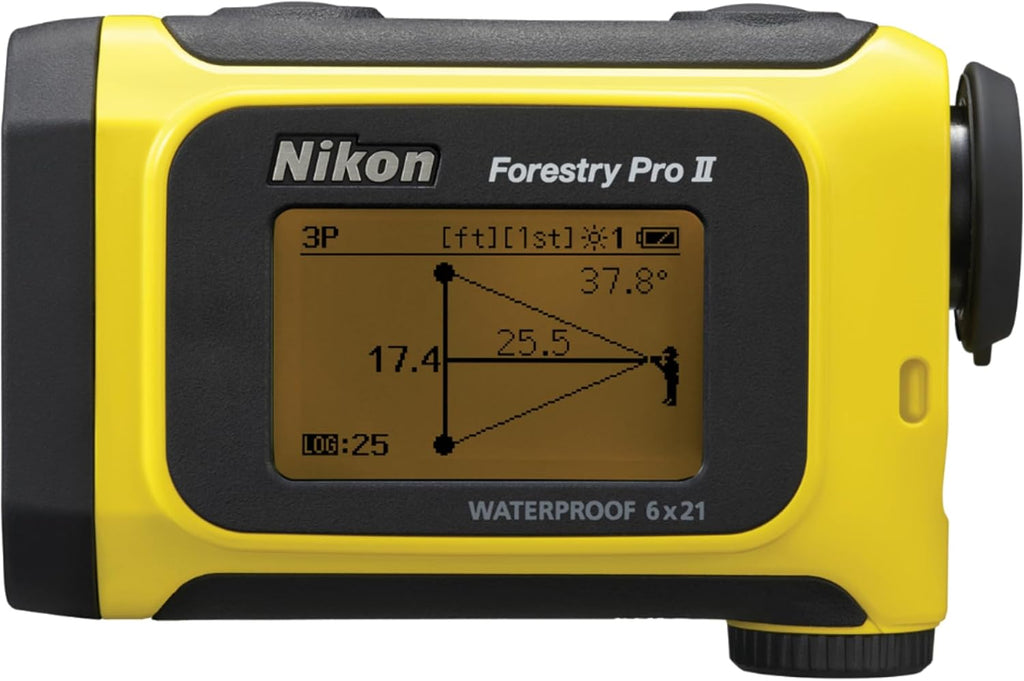Nikon Forestry Pro II Laser Rangefinder/Hypsometer (16703) Bundle with 3 Extra CR2 Batteries and Lens Cloth - Digital Range Finder and Tape Measure, Height Measurement for Trees, Poles, and Other