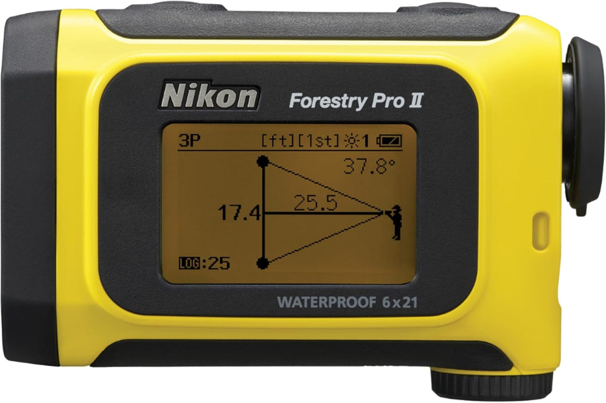 Nikon Forestry Pro II Laser Rangefinder/Hypsometer (16703) Bundle with 3 Extra CR2 Batteries and Lens Cloth - Digital Range Finder and Tape Measure, Height Measurement for Trees, Poles, and Other