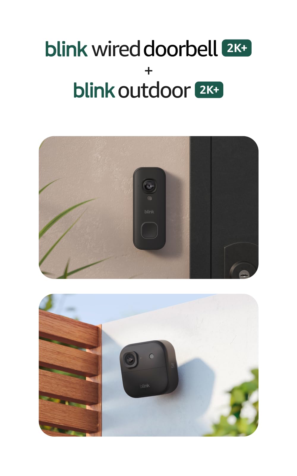 Blink Outdoor 2K+ (newest model) â Wireless smart security camera, 2K video resolution, enhanced audio, two-year battery. Sync Module Core included â 2 camera system (Black)