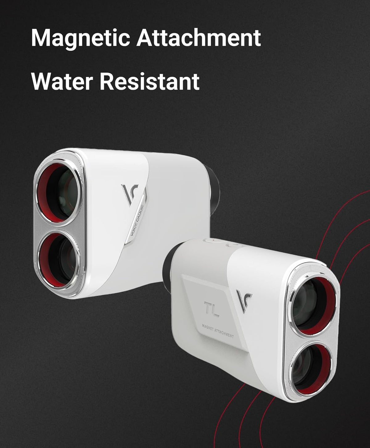 Voice Caddie TL1 Golf Laser Rangefinder with Slope Compensation - 6X Magnification, Pin Tracer Technology, Dual-Color OLED Display, Tournament Mode, Magnetic Mount and Signature Series Bundle