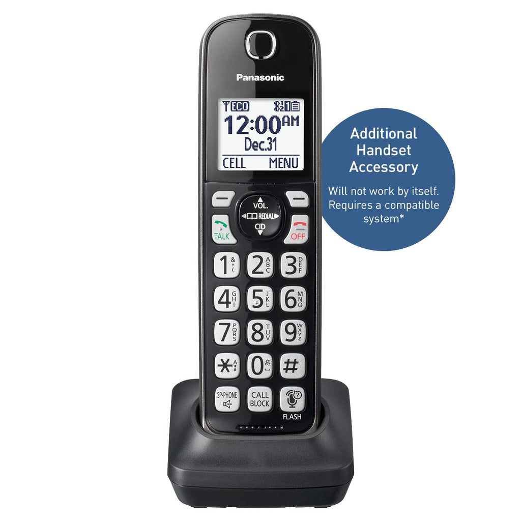 Panasonic Expandable Cordless Phone System with Link2Cell Bluetooth, Voice Assistant, Answering Machine and Call Blocking - 3 Cordless Handsets - KX-TGD663M (Metallic Black)
