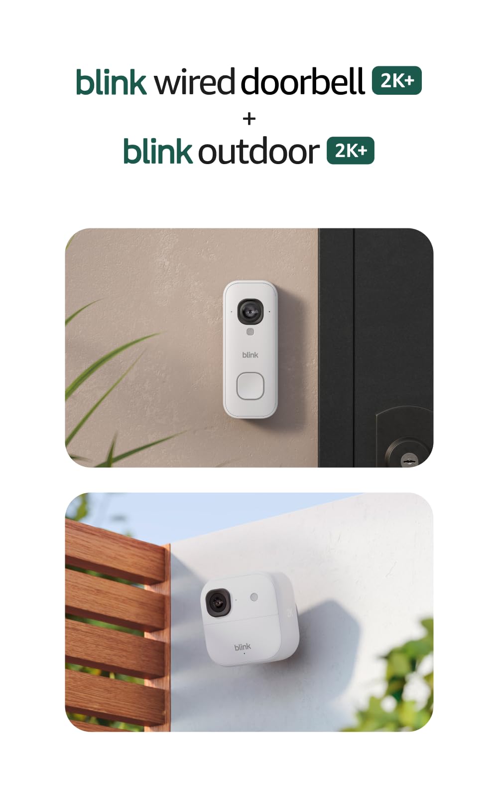 Blink Outdoor 2K+ (newest model) â Wireless smart security camera, 2K video resolution, enhanced audio, two-year battery. Sync Module Core included â 2 camera system (Black)