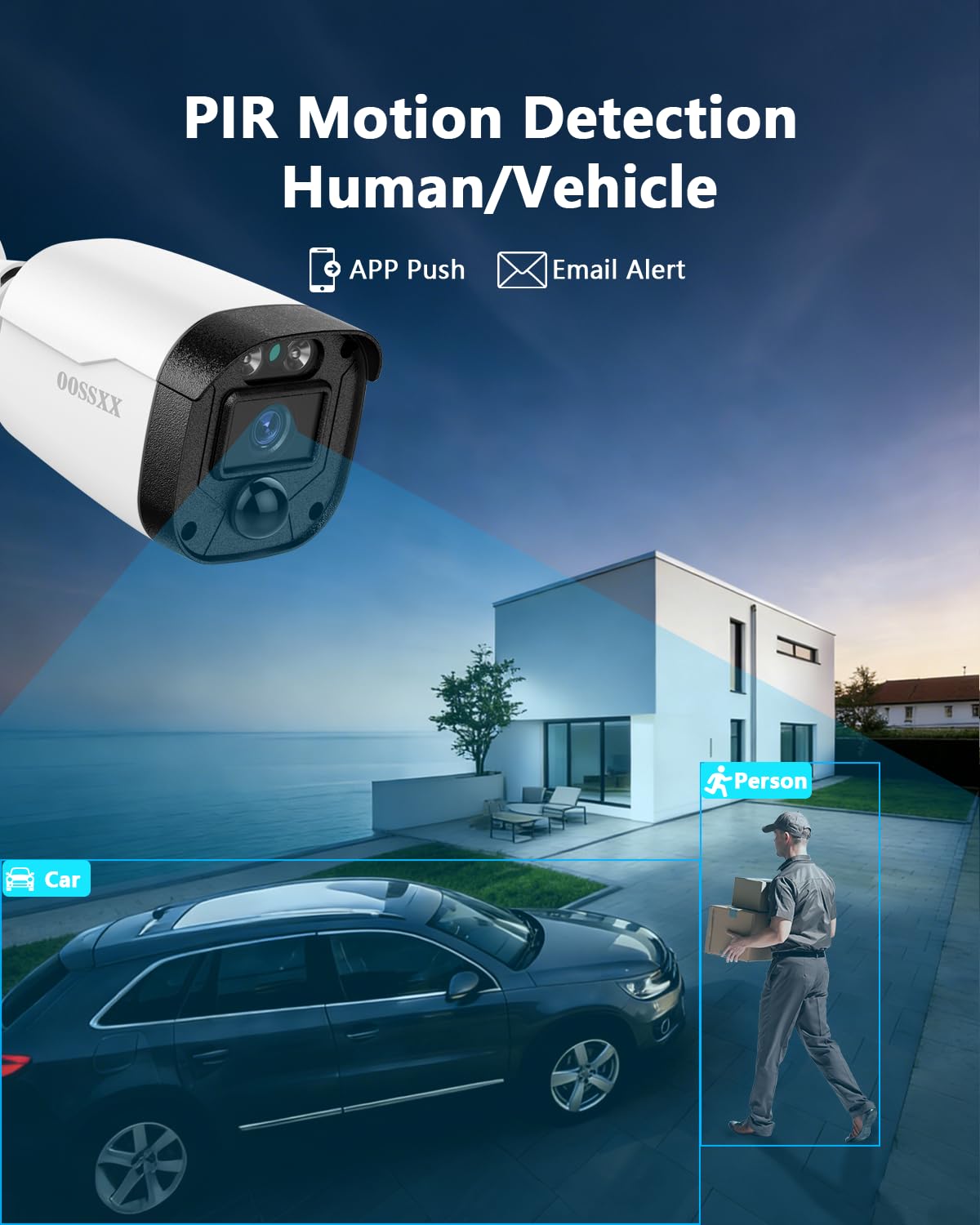 5MP HD-Analog Outdoor Wired Security Camera CCTV Cameras 1TB Hard Drive
