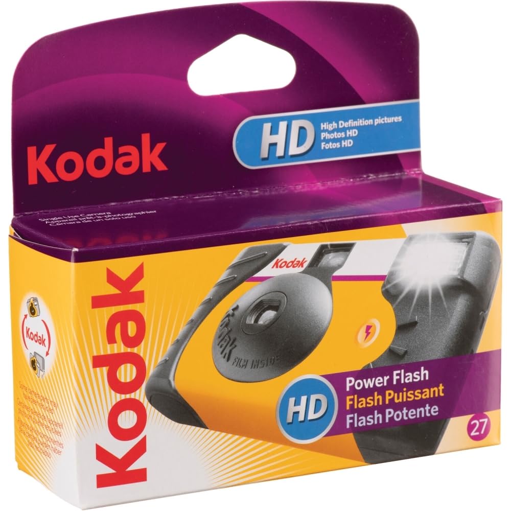 Kodak Power Flash 35mm One-Time-Use Disposable Camera (ISO-800) (6 Pack)