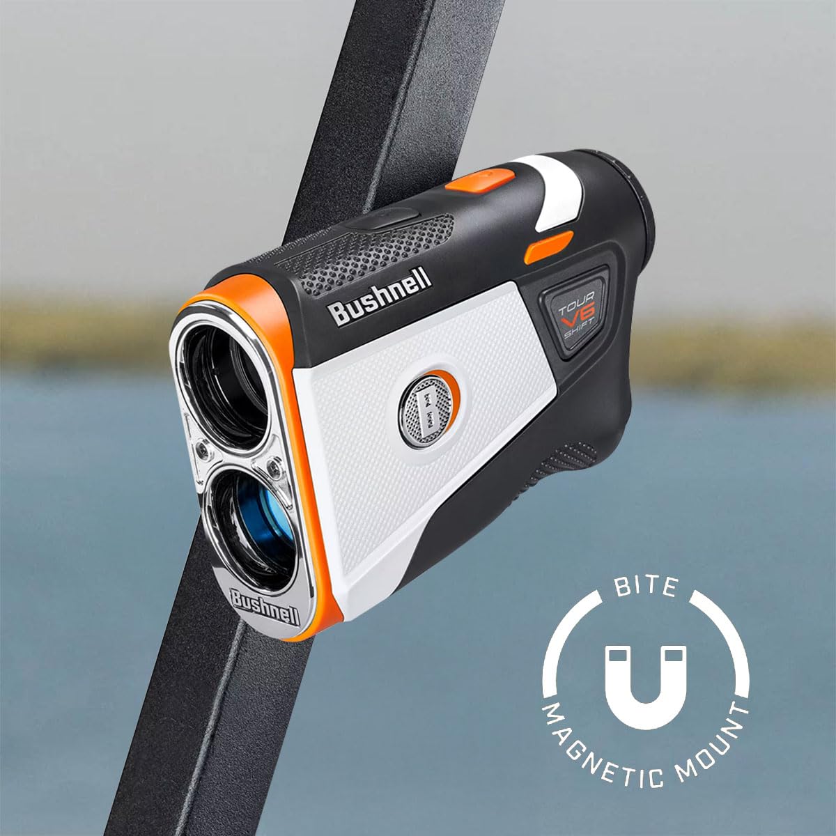 Bushnell Golf Tour V6 Shift Laser Rangefinder Patriot Pack | Slope Compensation, PinSeeker, Magnetic Mount, 6X Magnification, 1300 Yard Range, 3D Flyovers in App, Signature Series Golf Towel