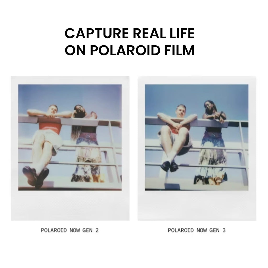 Polaroid Now Generation3 iType Camera in Pebble White + 8 Film Bundle