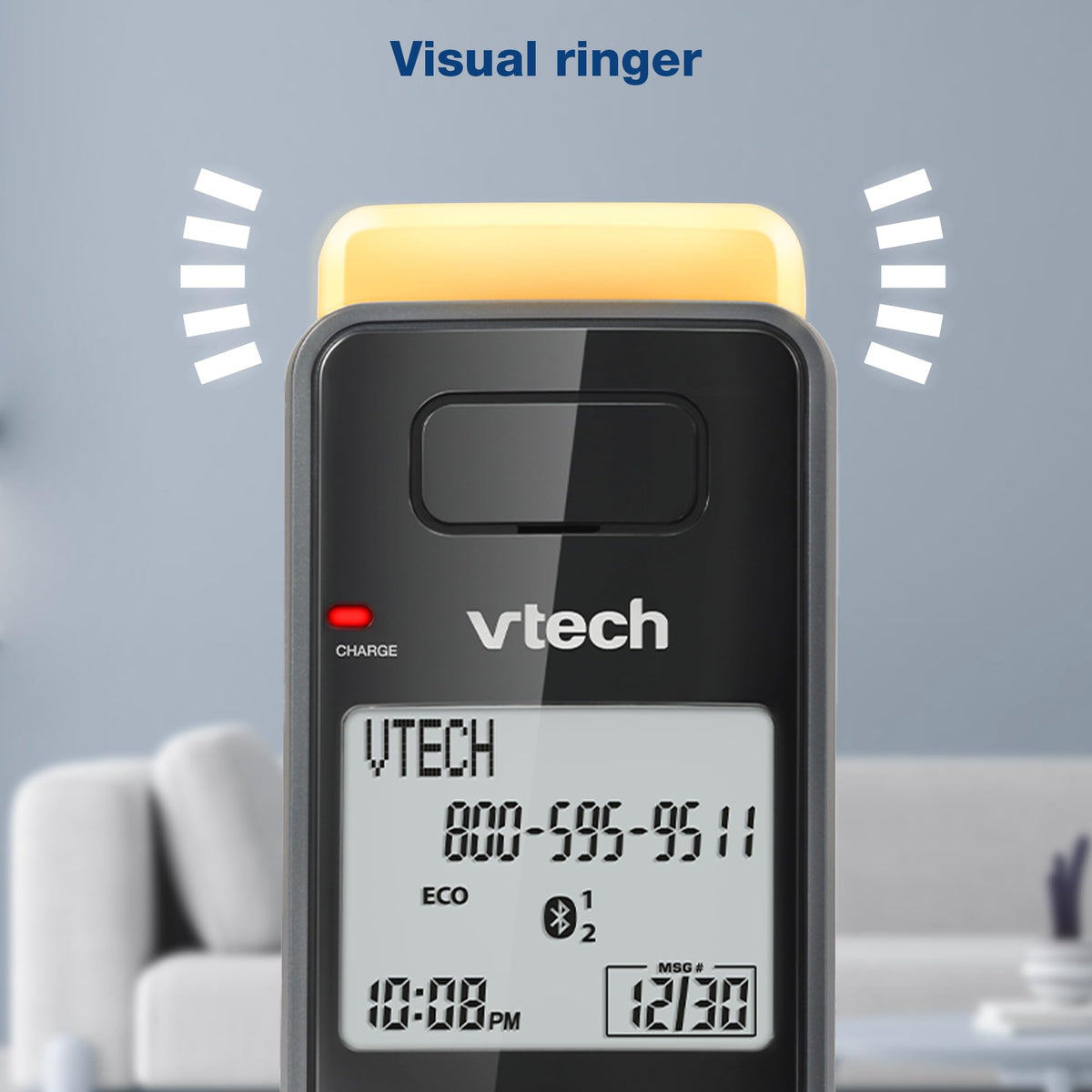 VTech IS8128-51 Super Long Range 5-Handset DECT 6.0 Cordless Phone for Home with Answering Machine, 2300 ft Range, Call Blocking, Bluetooth Connect to Cell, Intercom