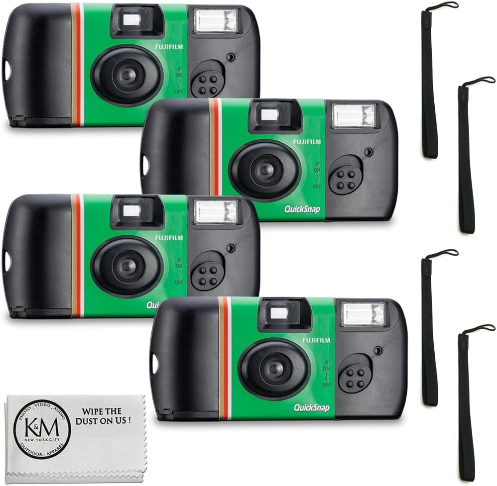 FUJIFILM QuickSnap Flash 400 One-Time-Use Disposable Camera (4 Pack)