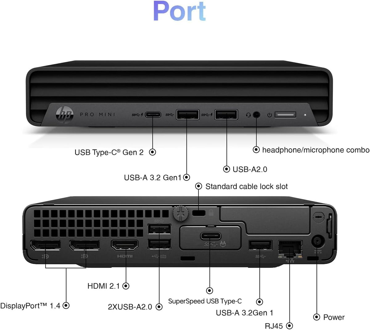 HP 2026 Mini PC Desktop Computers, Intel i5-12400T CPU, 16GB RAM 512GB SSD