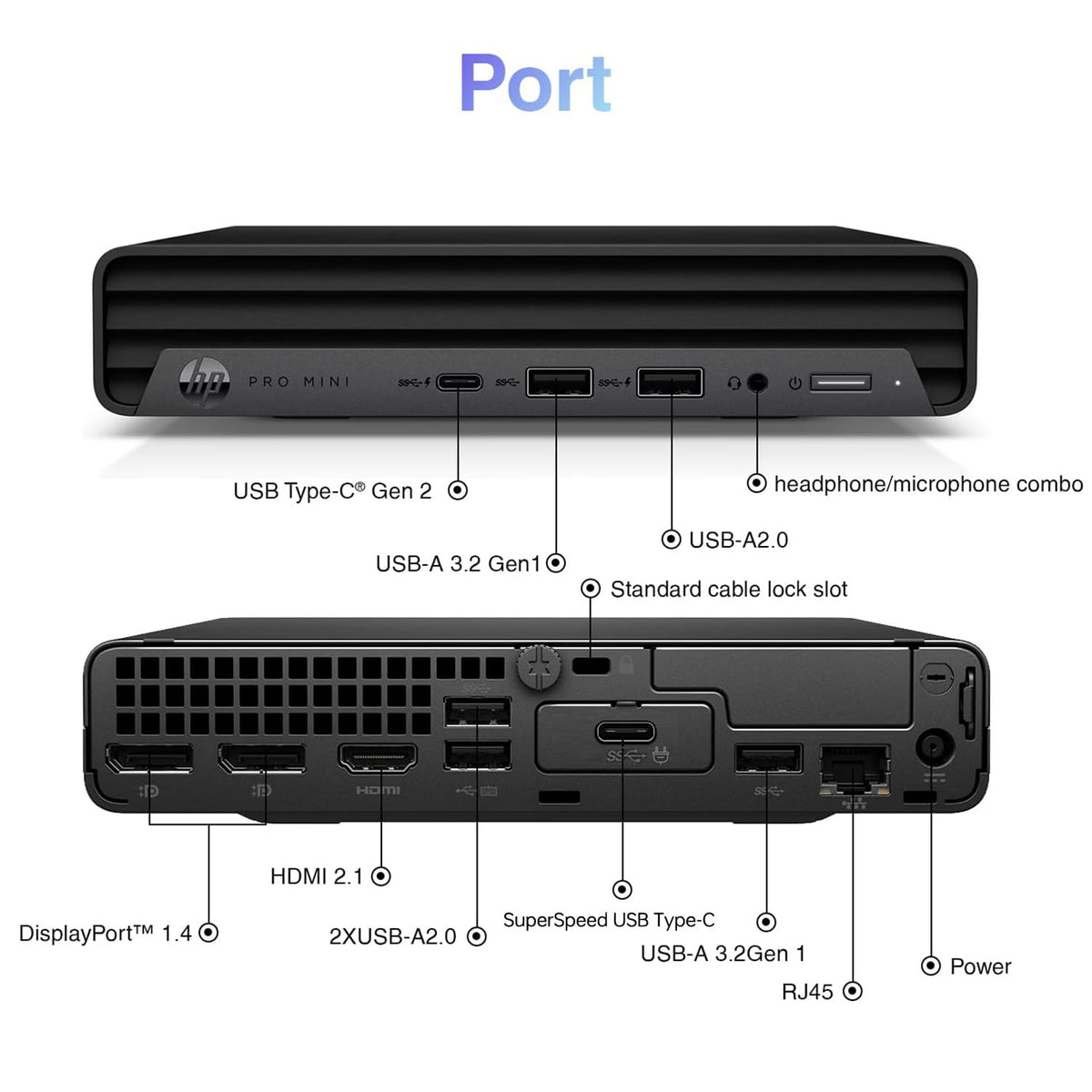 HP 2026 Mini PC Desktop Computers, Intel i5-12400T CPU, 16GB RAM 512GB SSD