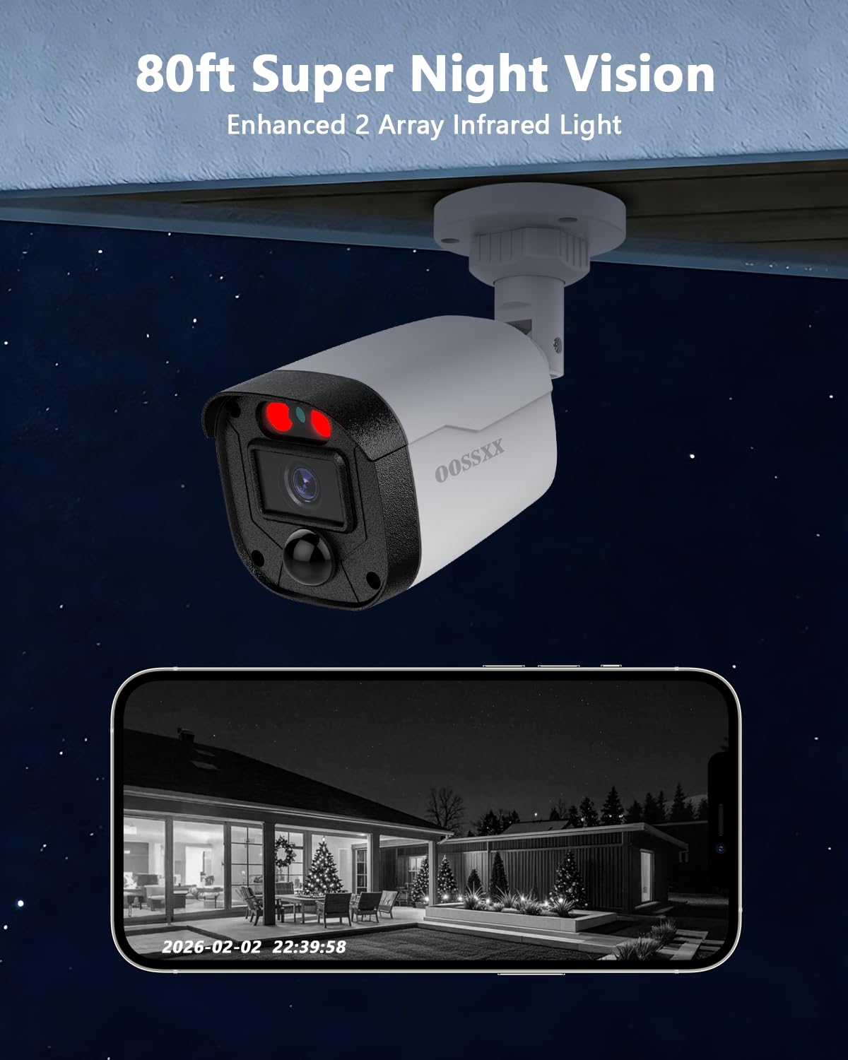 5MP HD-Analog Outdoor Wired Security Camera CCTV Cameras 1TB Hard Drive