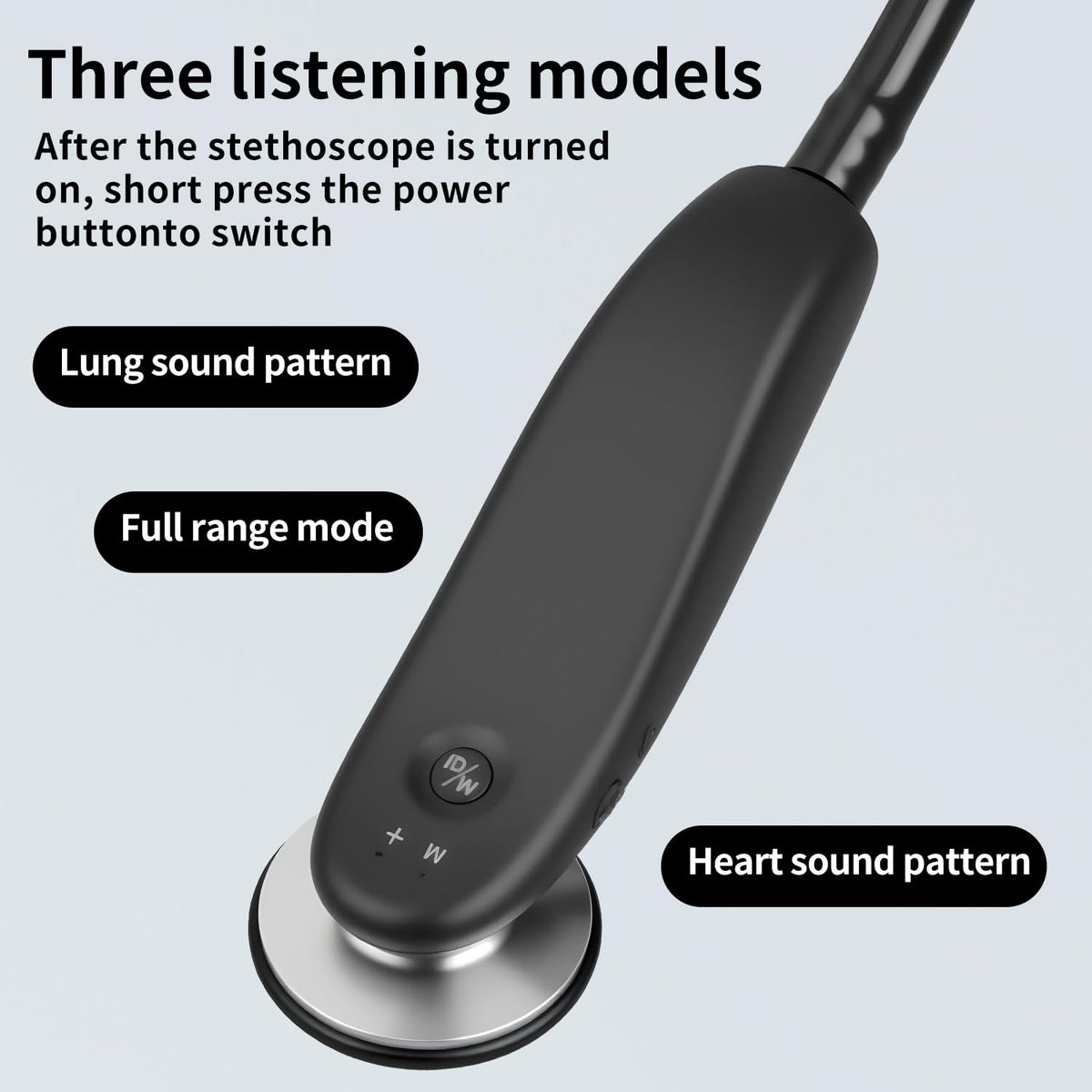 Digital Stethoscope with 24x Amplification Hi-Fi Heart/Lung Mode Amplified