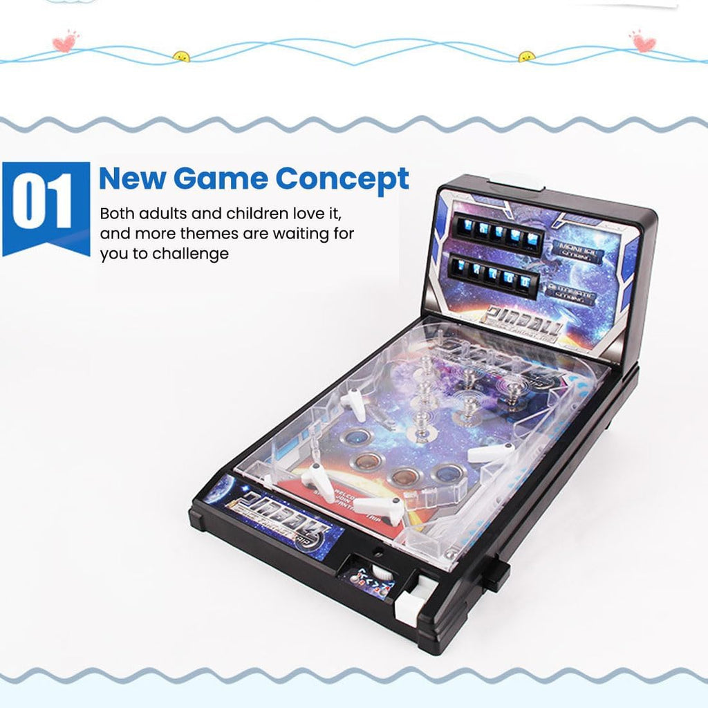 Mini Pinball Game Machine Desktop Ball Shooting Toy (Plug-in Version)