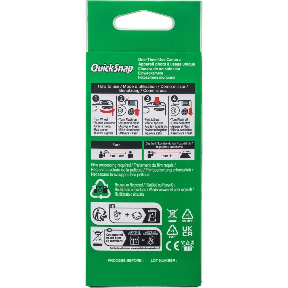 FUJIFILM QuickSnap Flash 400 One-Time-Use Disposable Camera (4 Pack)