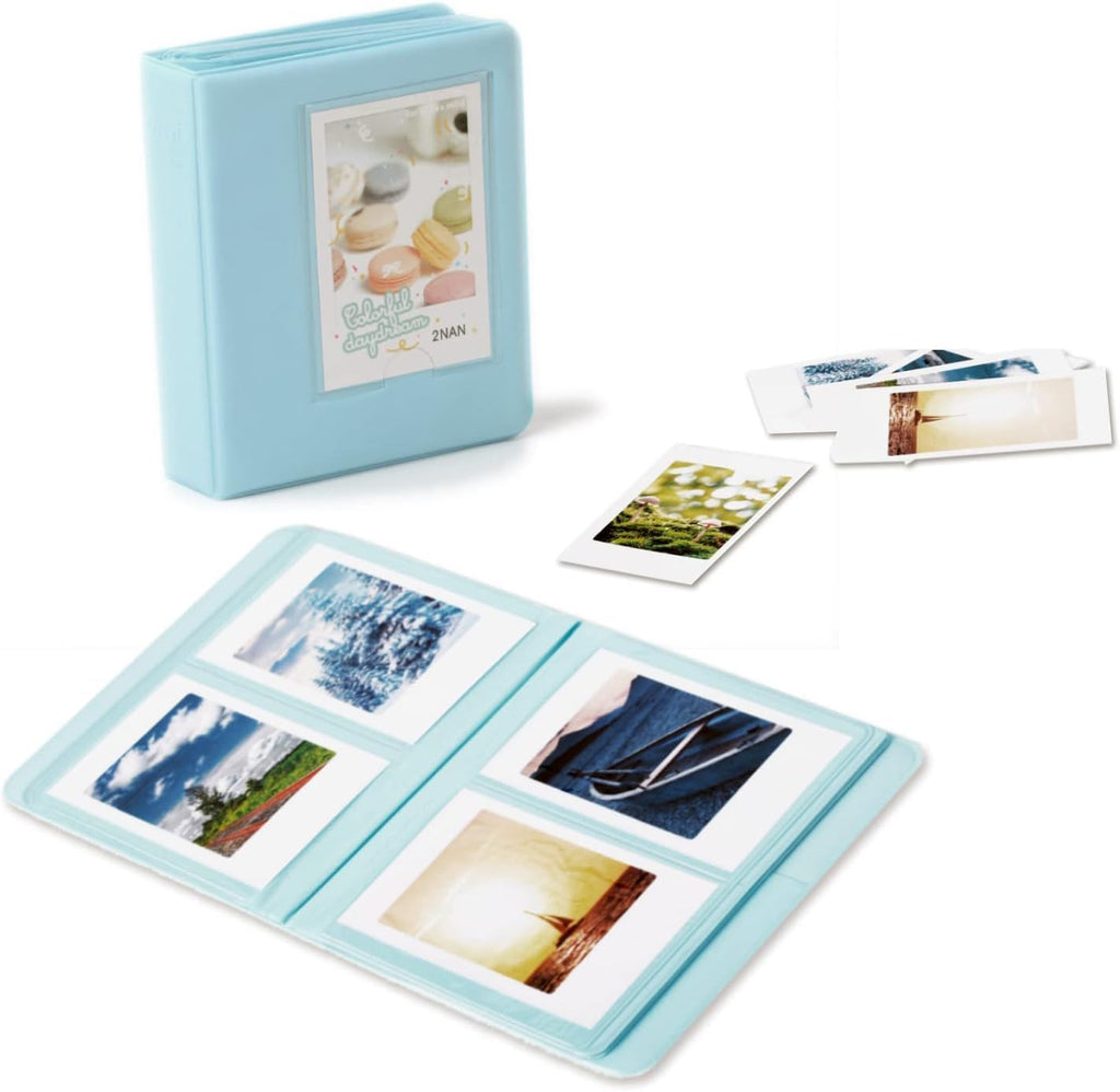 FUJIFILM INSTAX Mini 12 Instant Film Camera | Pastel Blue Bundled with Instax Accessory Bundle + Cleaning Cloth (8 Items)