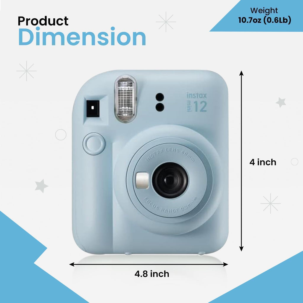 Fujifilm INSTAX MINI 12 Blue Bundle 2025 (2 Single Packs (20 Sheets), Lilac Purple)