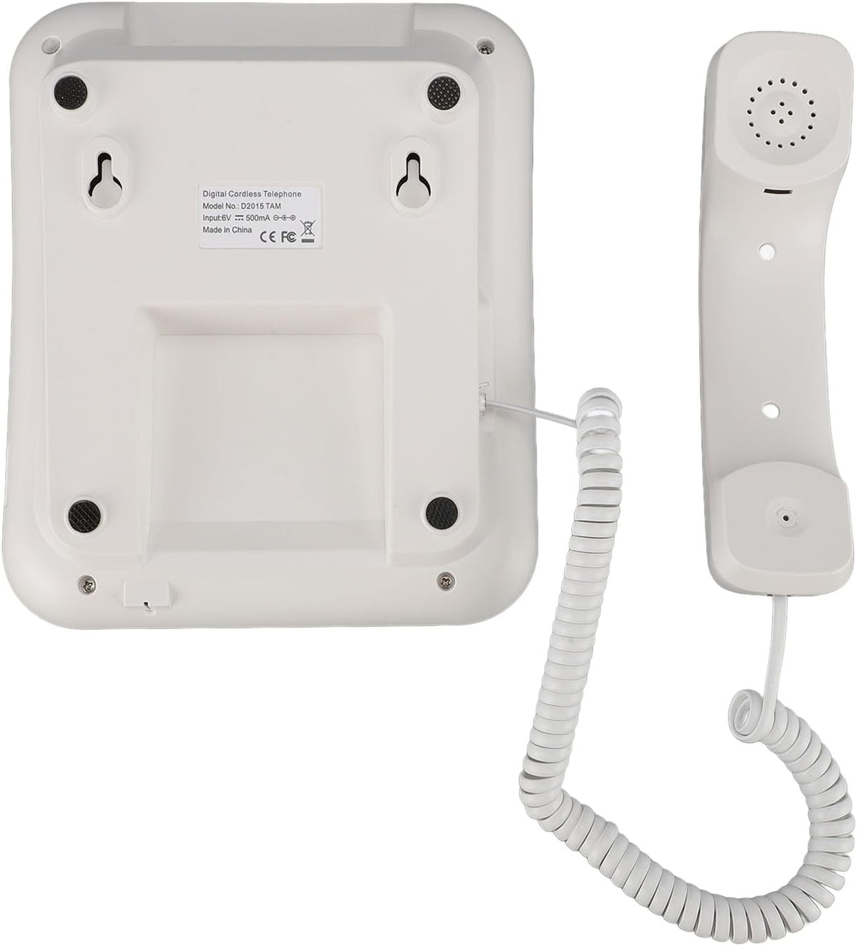 Corded Cordless Phone Combo, Expandable Corded Cordless Phone System with Answering Machine One Touch Call Blocking Big Buttons Phone with 2 Handsets (White)