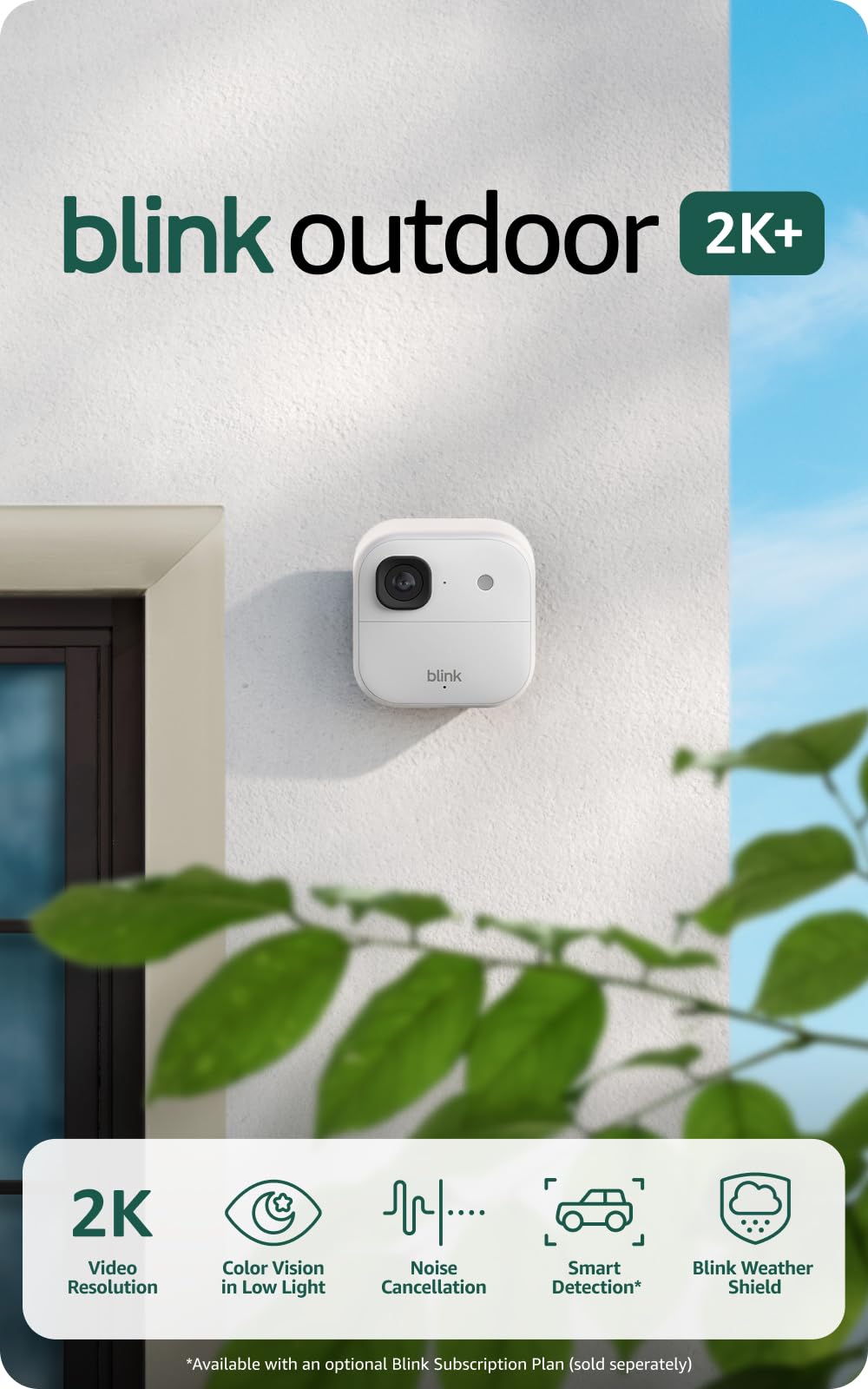 Blink Outdoor 2K+ (newest model) â Wireless smart security camera, 2K video resolution, enhanced audio, two-year battery. Sync Module Core included â 2 camera system (Black)