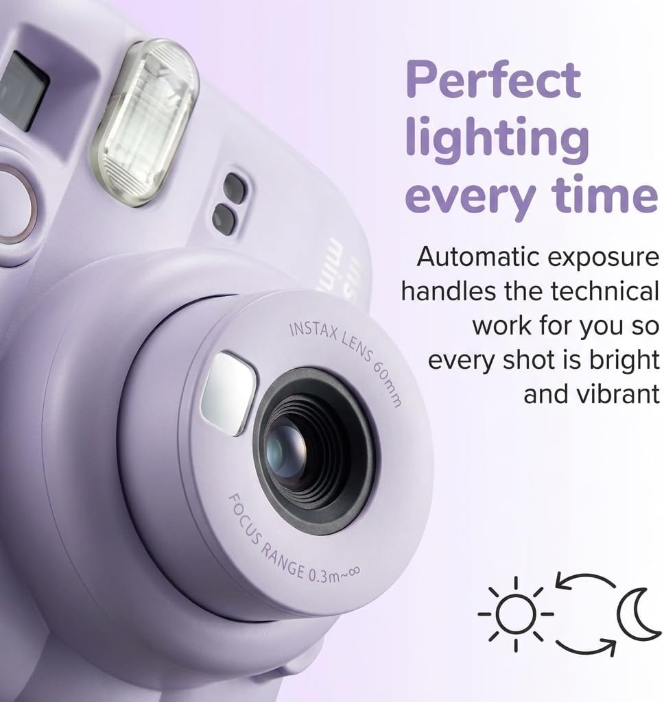 Fujifilm Instax Mini 13 Instant Camera Dreamy Purple + Fuji Film Value Pack (40 Sheets) + Tudak Accessories Bundle, Incl. Compatible Carrying Case, Quicksand Beads Photo Album 64 Pockets