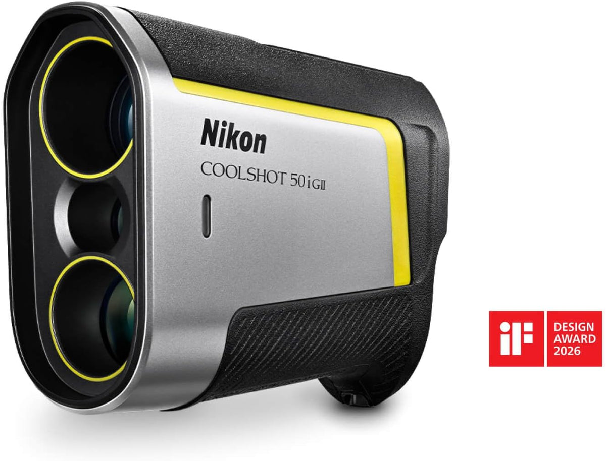NIKON COOLSHOT 50i GII Golf Laser Rangefinder | Rainproof Portable 6X Monocular Optics with Dual Locked ON Quake Flagstick Detection, Continuous Scan & Magnetic Mount | Golf & Actual Distance Modes
