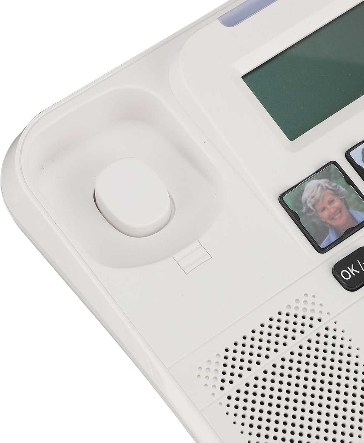 Luocute Cordless and Cordless Phone, Expandable System with Answering Machine and Call Blocking, 2in Screen Big Buttons for Home Use, Bilingual Caller ID and 90dB Loud Ringer (White)
