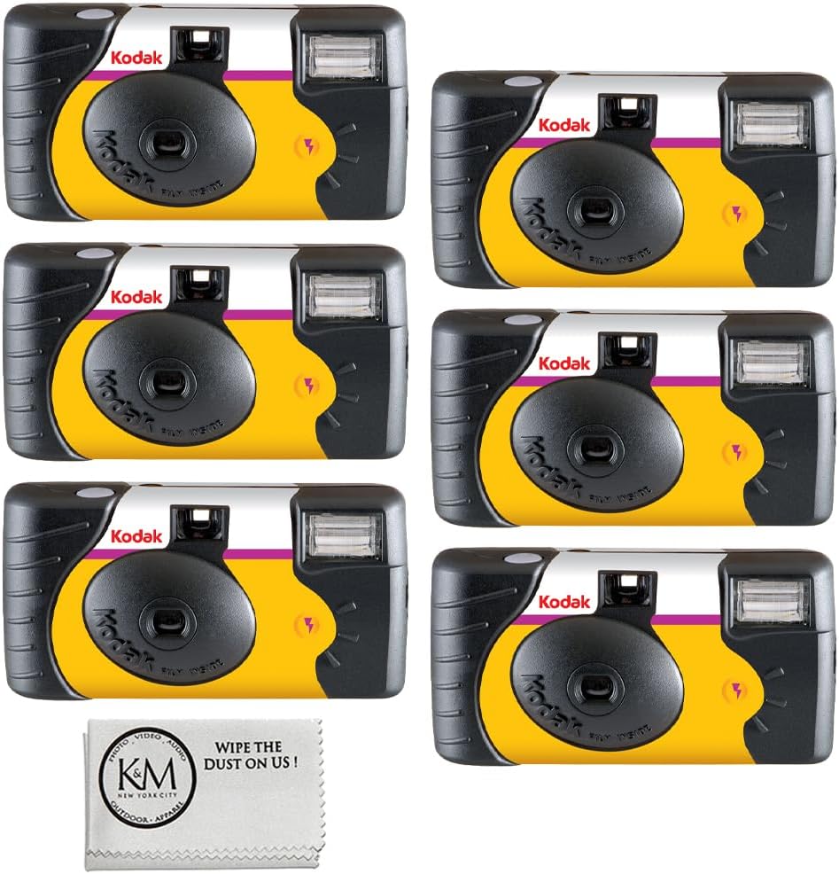 Kodak Power Flash 35mm One-Time-Use Disposable Camera (ISO-800) (6 Pack)
