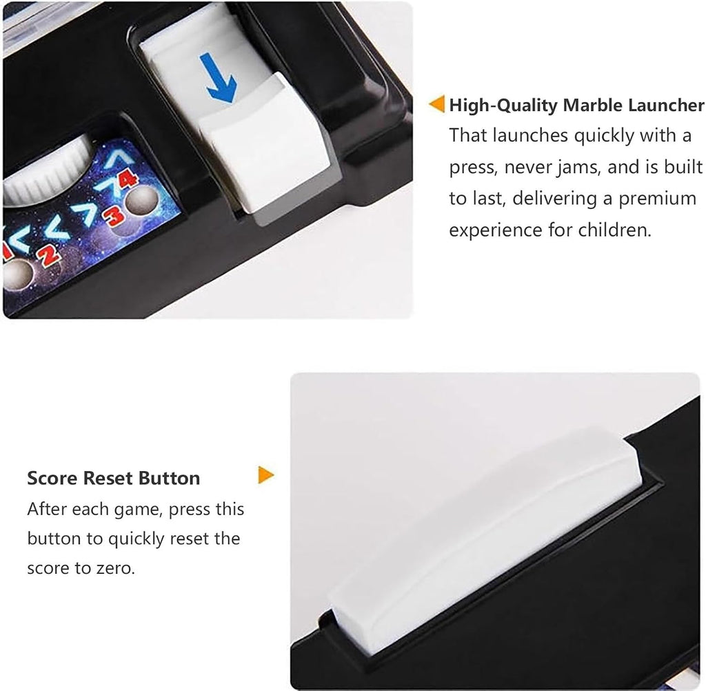 Pinball Machine, Mini Electronic Tabletop Arcade Game with LED Lights Sounds Stand, Children's Puzzle Ball Shooting Toy, Gift for Birthday Party, Home Desktop, Space Theme
