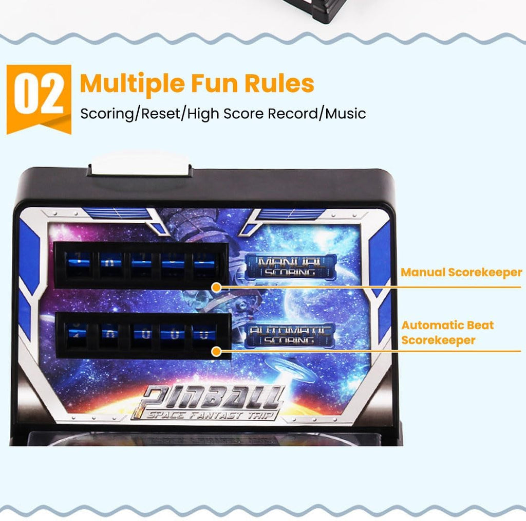 Mini Pinball Game Machine Desktop Ball Shooting Toy (Plug-in Version)