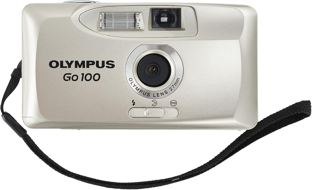 Olympus Go 100 Flash Motorized 35mm Film Camera â Compact Point & Shoot | Built-In Flash | Silver (Renewed)