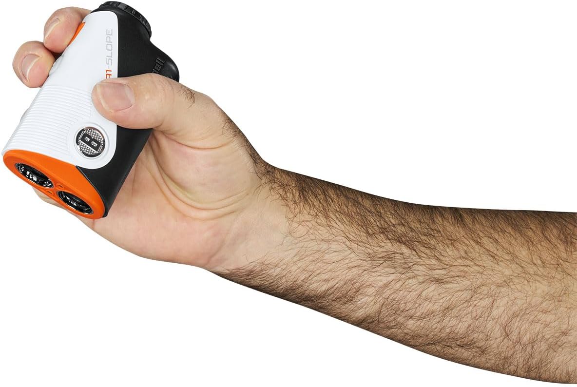 Bushnell A1-Slope Golf Laser Rangefinder Bundle - Ultra-Compact, Tour-Trusted Slope Technology, 6X Magnification, PinSeeker with JOLT with PlayBetter Portable Charger & Microfiber Towel