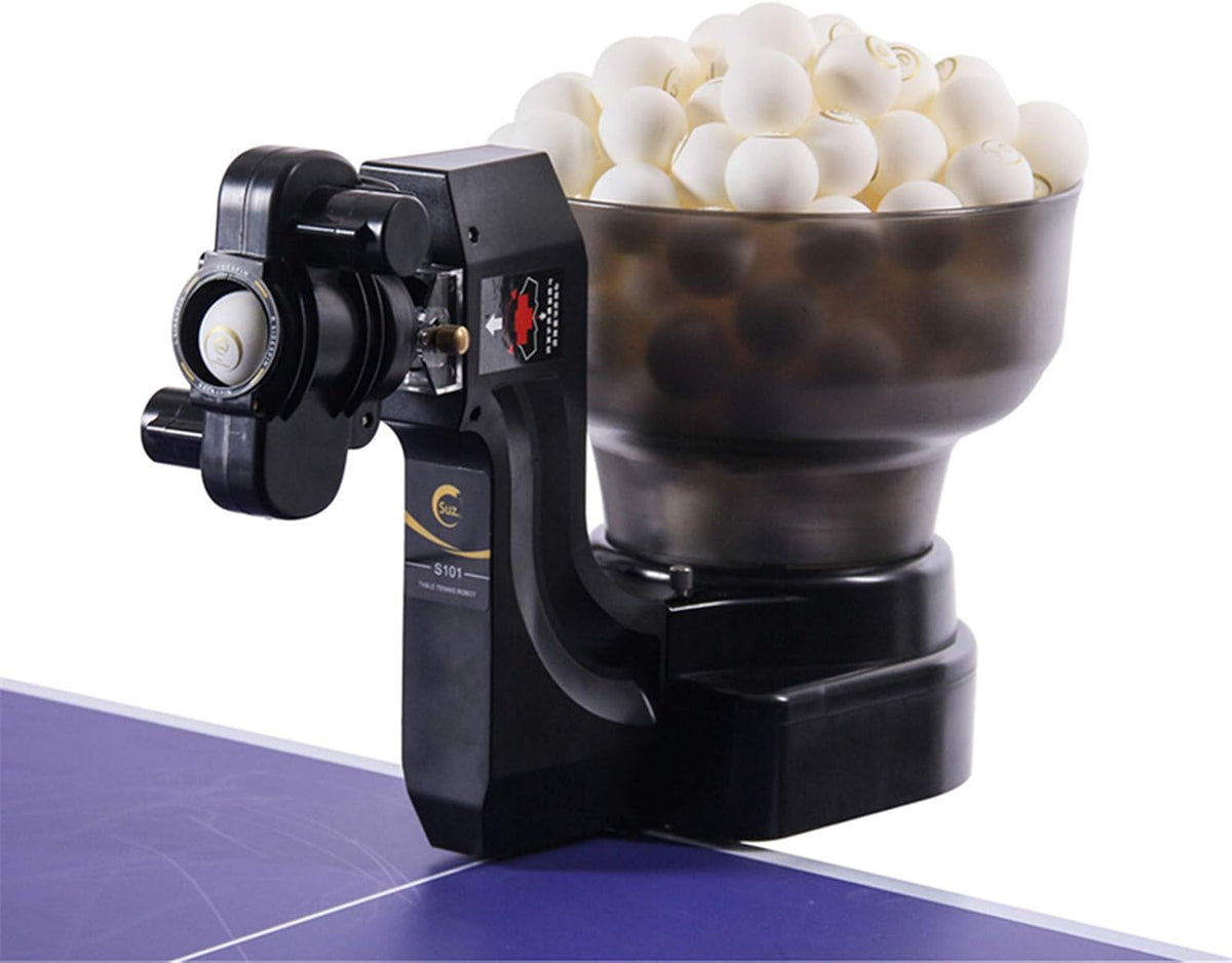 Suz S101 Ping Pong Machine with 100balls for Solo Training & Coaching