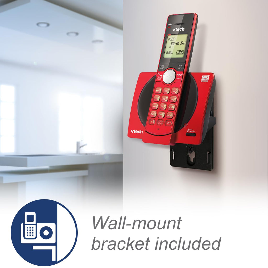 VTech CS6529-4B 4-Handset Cordless Phone with Answering Machine, Caller ID/Call Waiting, DECT 6.0 System, Wall Mountable