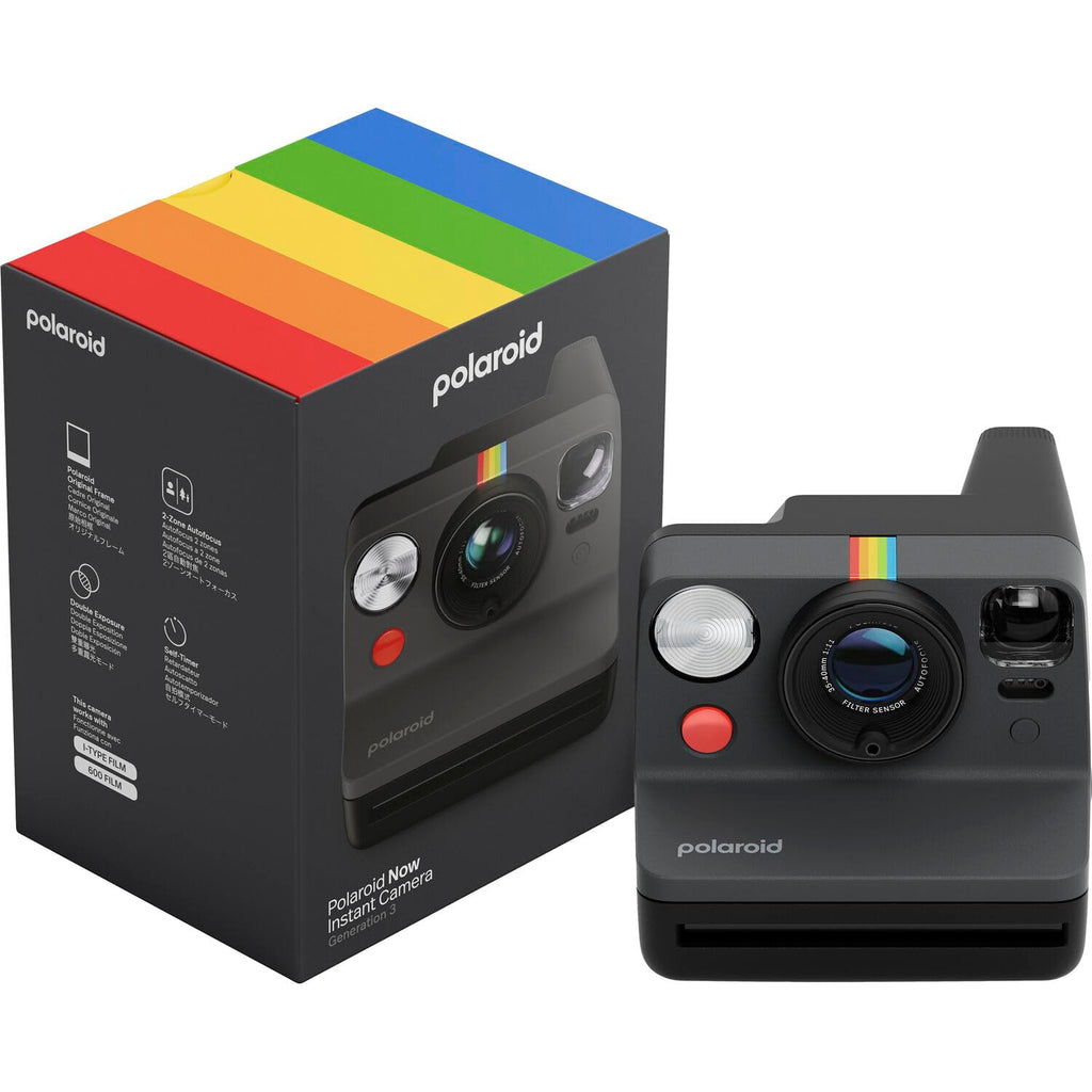 Polaroid Now Generation3 iType Camera in Pebble White + 8 Film Bundle
