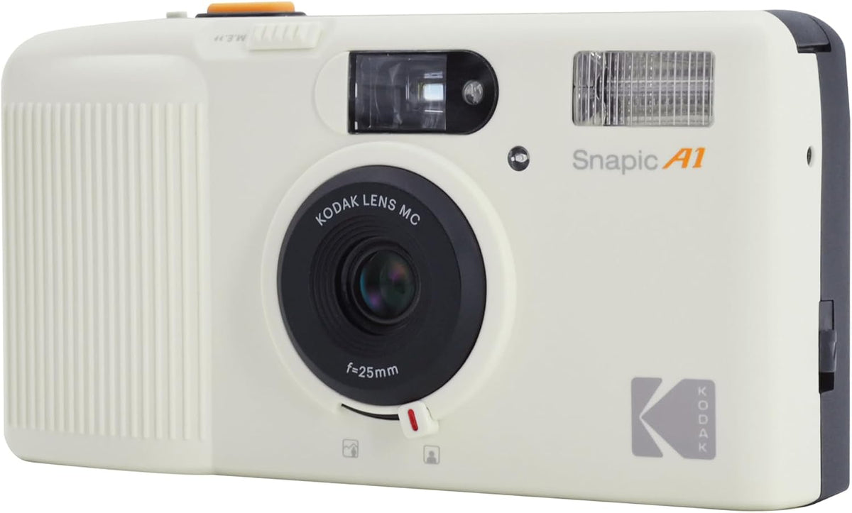 KODAK Snapic A1 35mm Film Camera 35mm, Reusable, 2-Zone Focus, Lightweight, Compact (Ivory White) Bundle with Kodak Ultramax 400/24EXP 35mm Roll Film