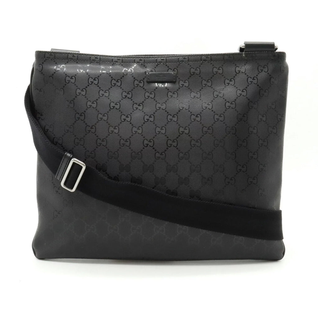Pre-Owned GG GUCCI Imprime 201446 Leather Shoulder Gucci Bag Crossbody Black (Good)