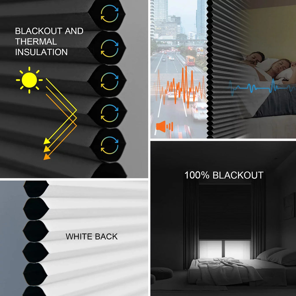 Honeycomb Smart Shade Blinds(100% Blackout Blackout Remote Automatic 72"H) Window Yoolax x Carbon Grey,54"W Control Cellular Motorized