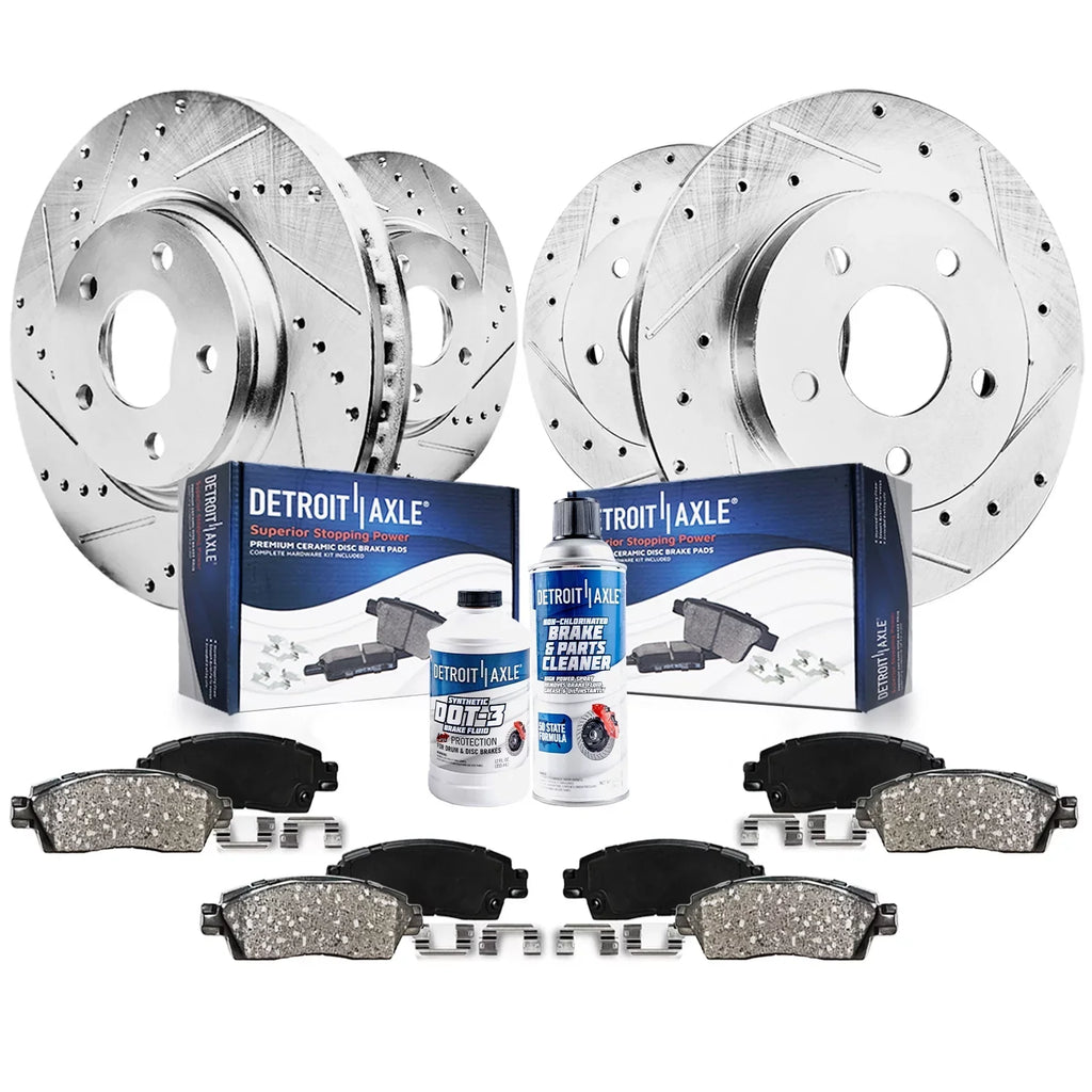Axle Front Detroit 11.06" 2011 2017 2007 2008 Slotted Pads - 2014 Rotors Rear for Ceramic Brake 2012 2016 2006-2018 11.65" Brakes Toyota Drilled Rav4 2015 2010 Disc & and 2009 Kit 2013 Replacement
