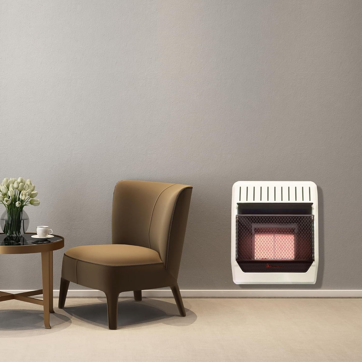 Hearth Infrared Vent Fuel with Heater Control Dual IR16T-BB and Blower Plaque Sense 20,000BTU T-Stat Model# Base Less