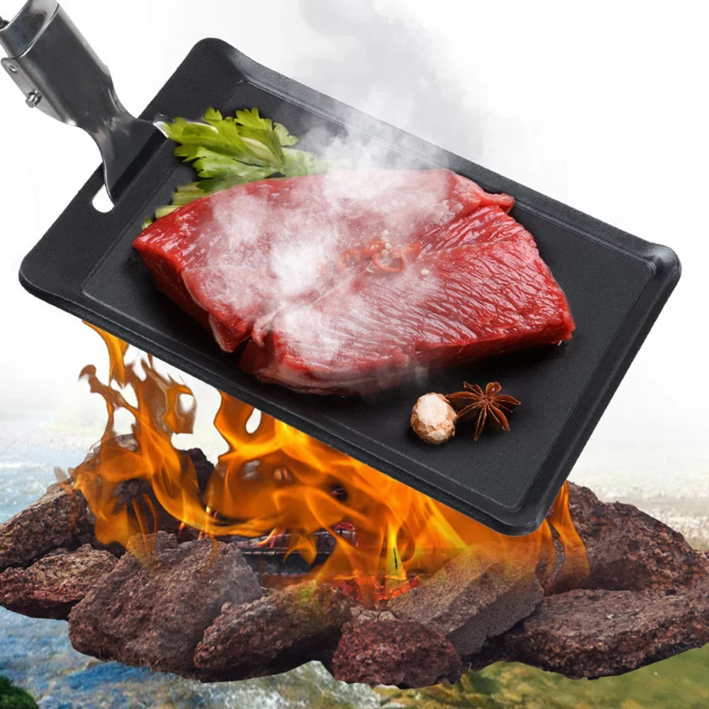 with Fishing Outdoor MABOTO Tray Plate Hiking Barbecue Mini Grill Non-Stick Ultra-light Pan Camping Griddle Coating Barbecue for BBQ Backpacking