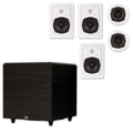 System 5 Acoustic 12" Speaker Set Audio Flush and Mount 5.1 Sub Speaker Powered