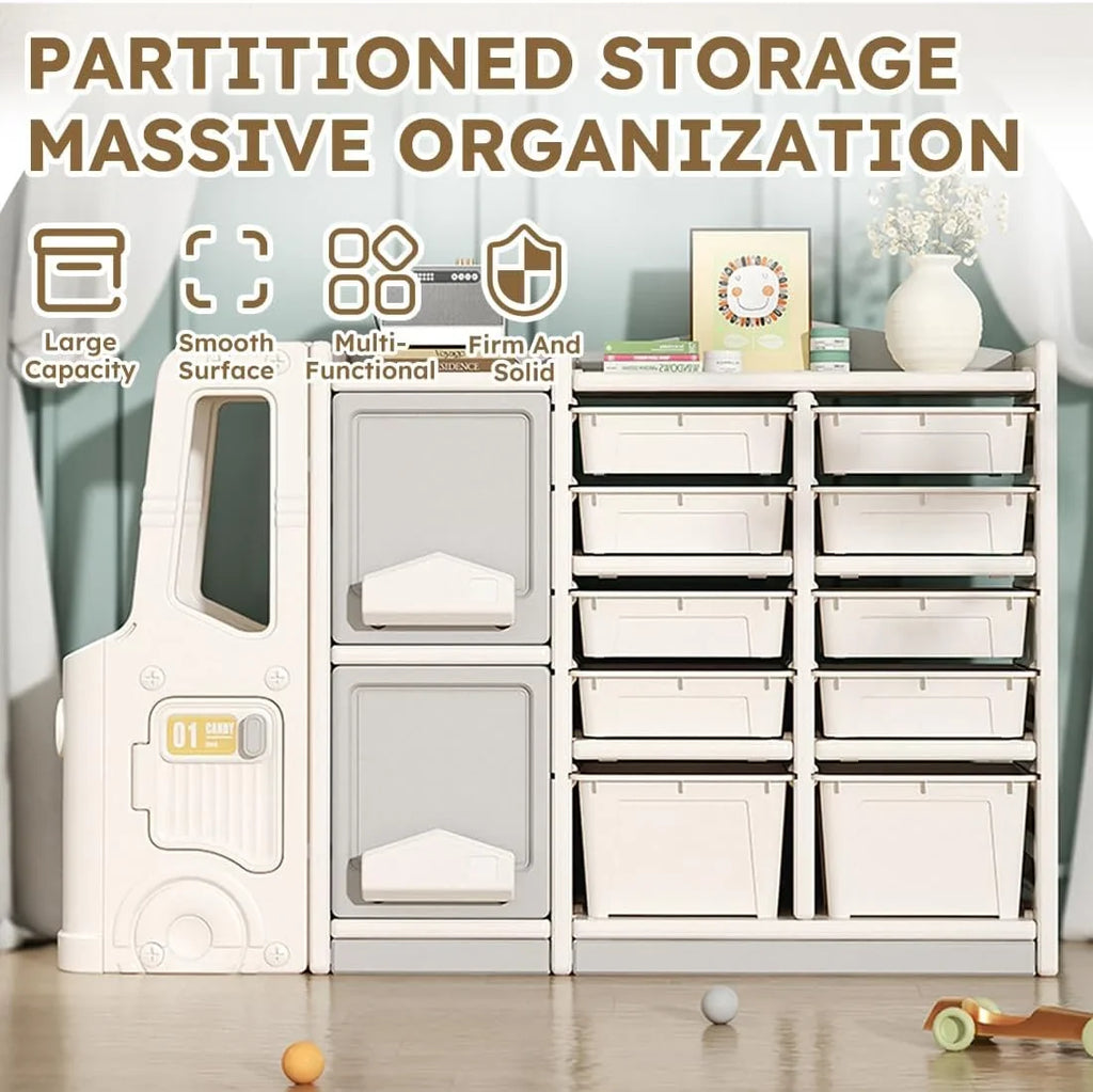 and Pull-Out + Multi-Functional Toy Toy and Closed Cab Drawer Playroom Box RUNFAYBIU Organizer Bedroom Nursery. Boxes Organizer Cabinet (10 and Children's Organizer for 2 Bookshelf