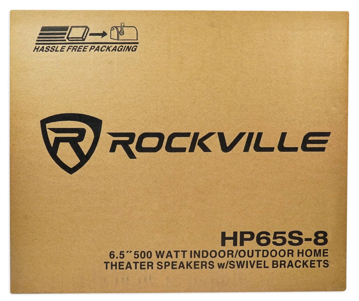 Garden Rockville Backyard Brackets Outdoor Patio 6.5" HP65S-8 Speakers+Swivel 2)