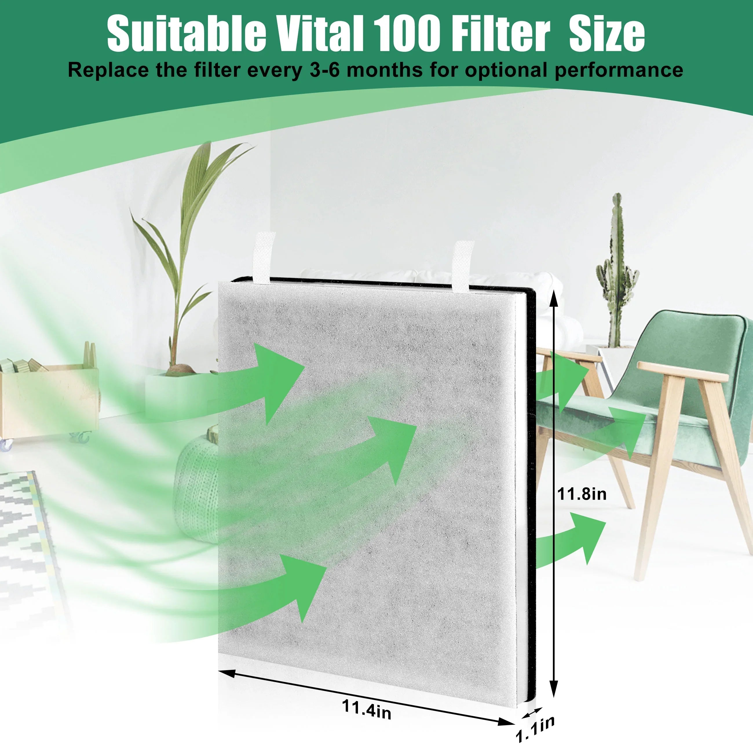 100-RF PARTS Vital Filter 100, HEPA 100 AMI Fits oxygen Purifier Vital Replacement True Vital