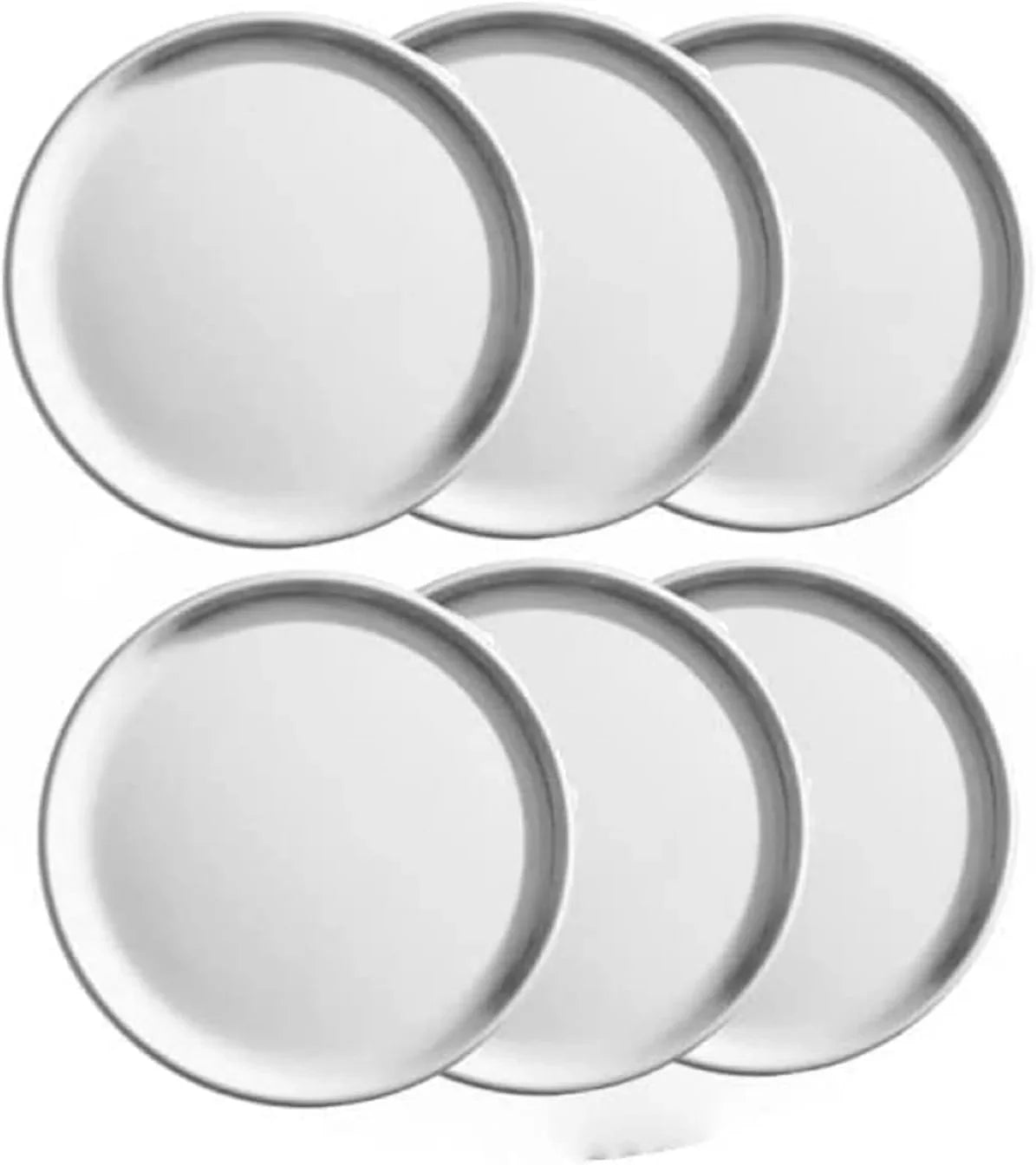 TrueCraftware- Tray Style Pizza Pan Baking Pan 8” Pizza Set - Aluminum Bakeware Pizzeria Baking & 6 Round Tray Pizza Tray Round for Kitchen of Restaurants Tray Coupe Home