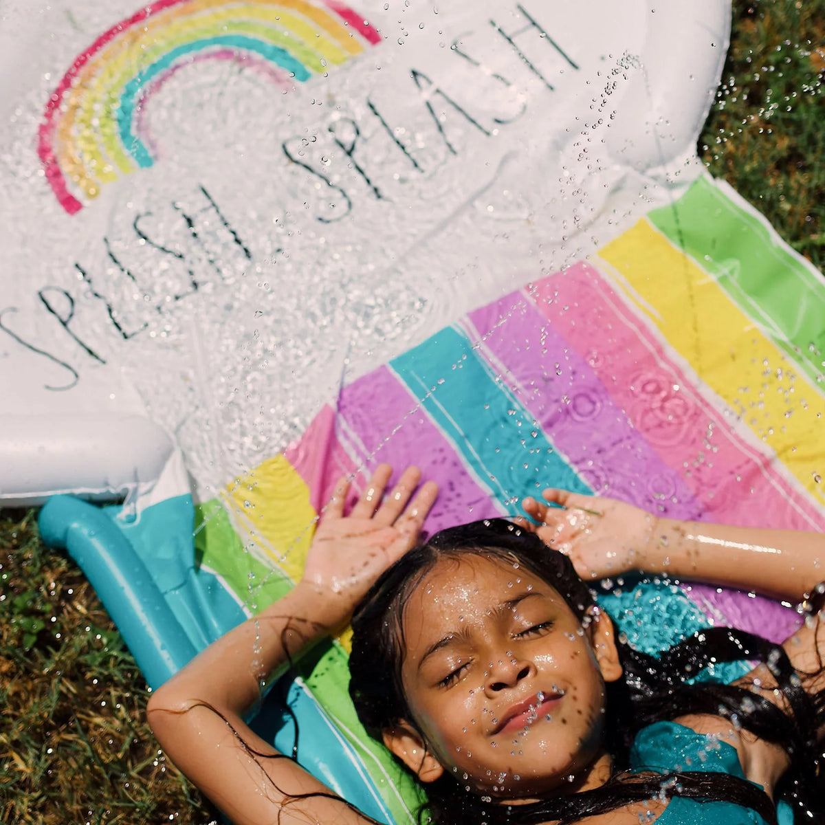 Rae Slide Durable Slide CocoNut Ride Splash Water Float, & Mat, Foot -16 Age Splish Sliding Dunn: 5+ Rainbow Sprinkler,