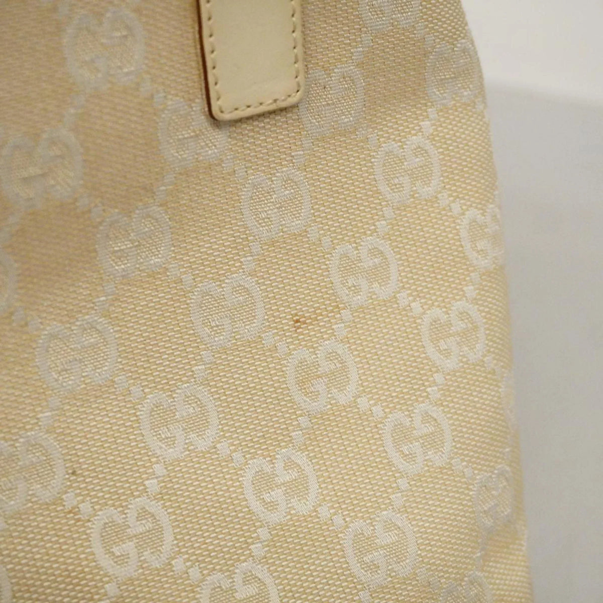 Women's (Good) Ivory Gucci GG 1079 Leather Handbag 002 Pre-Owned Canvas